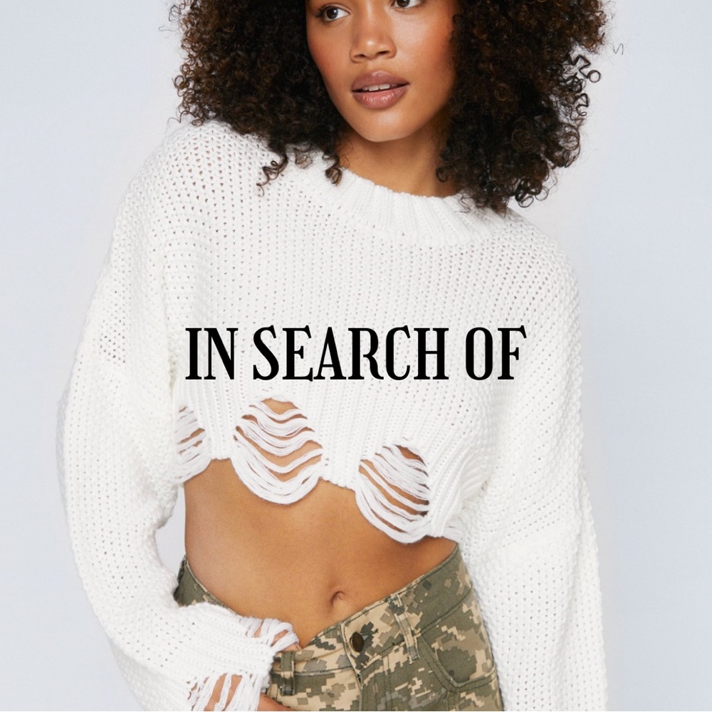 Looking for Super Cropped Ladder Knitted Sweater by Nasty Gal in white or red.